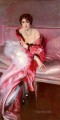 Retrato de Madame Juillard en rojo género Giovanni Boldini
